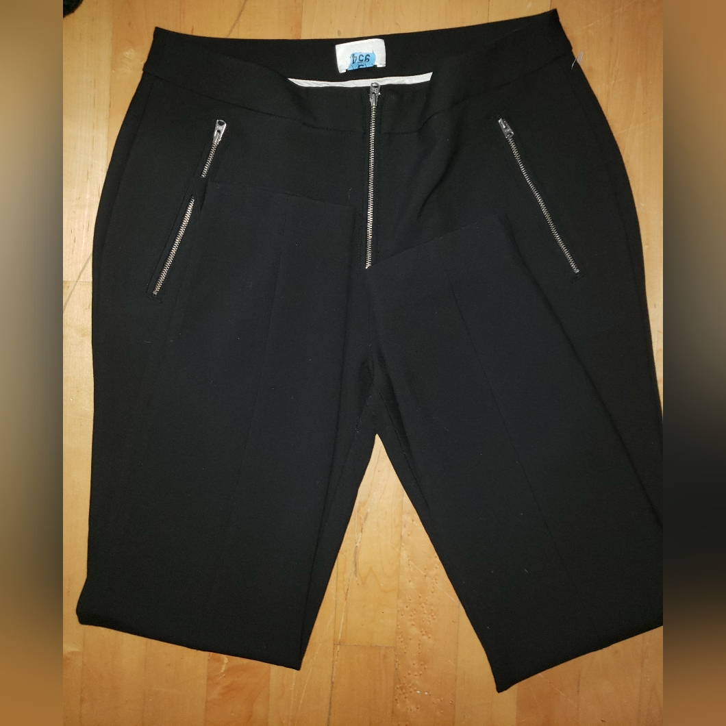 Wilfred Black Metal Zipper Pockets Pencil Fitted Pants
